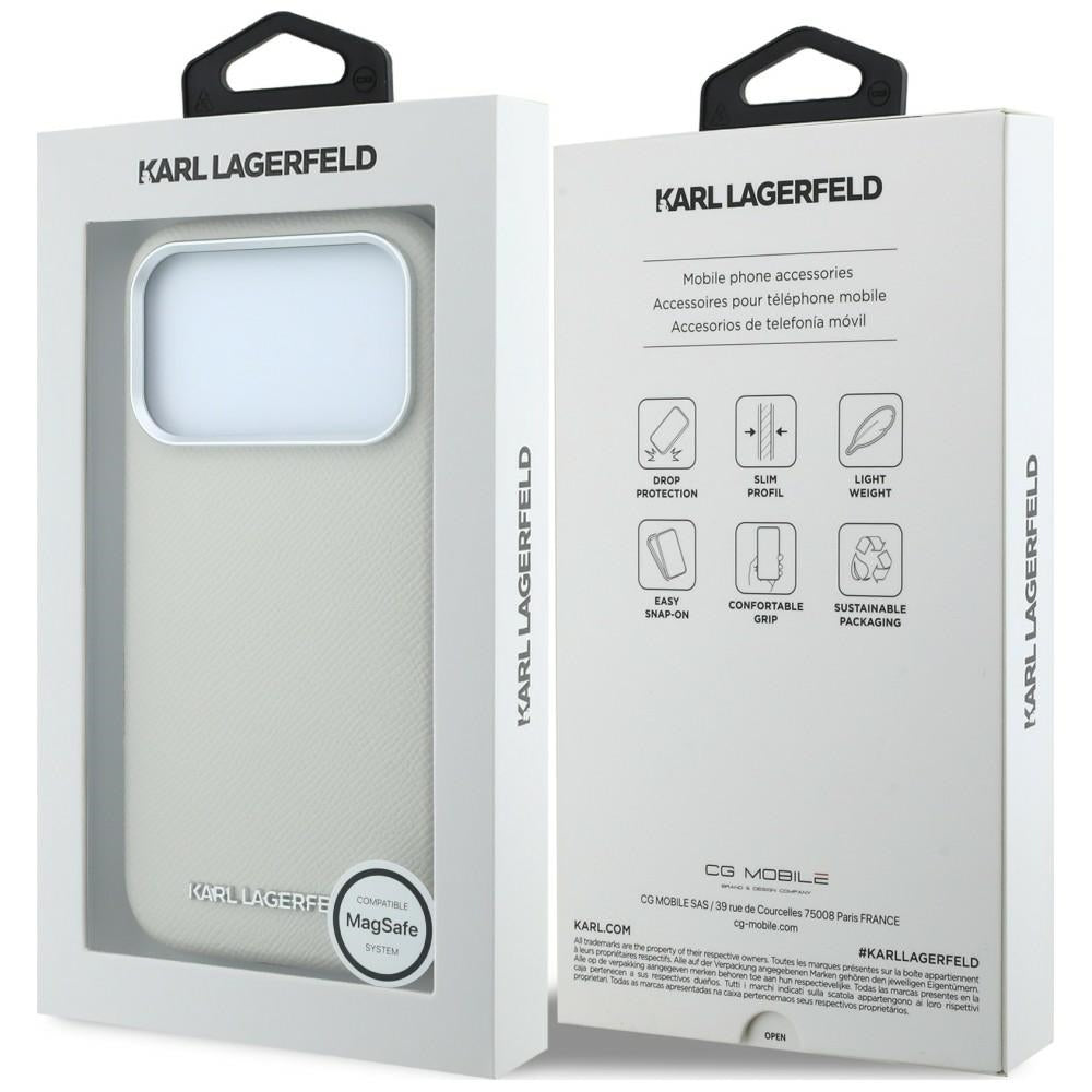 Karl Lagerfeld iPhone 17 Pro/iPhone 18 Pro Cover Grained Logo Beige