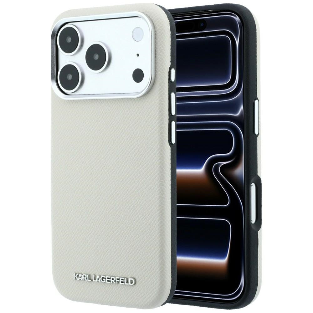 Karl Lagerfeld iPhone 17 Pro Max/iPhone 18 Pro Max Cover Grained Logo Beige