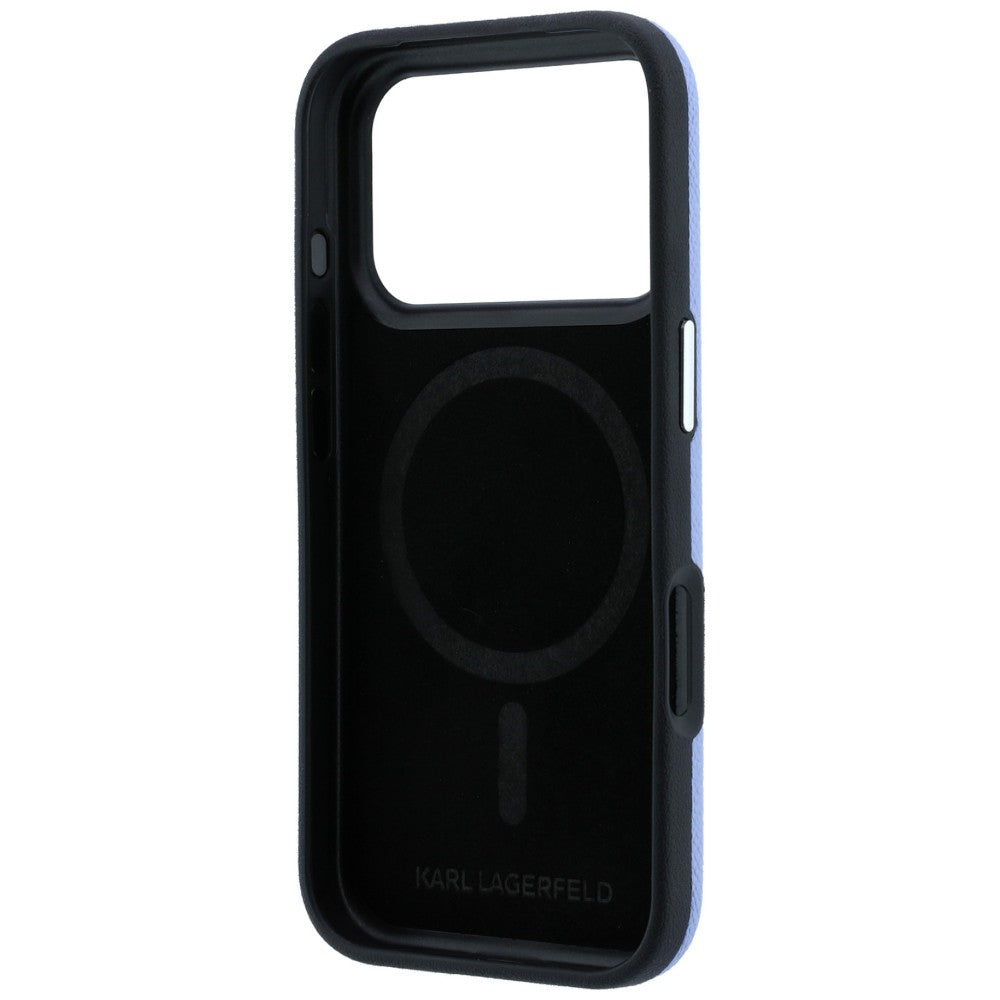 Karl Lagerfeld iPhone 17 Pro/iPhone 18 Pro Cover Grained Elongated Logo Blå
