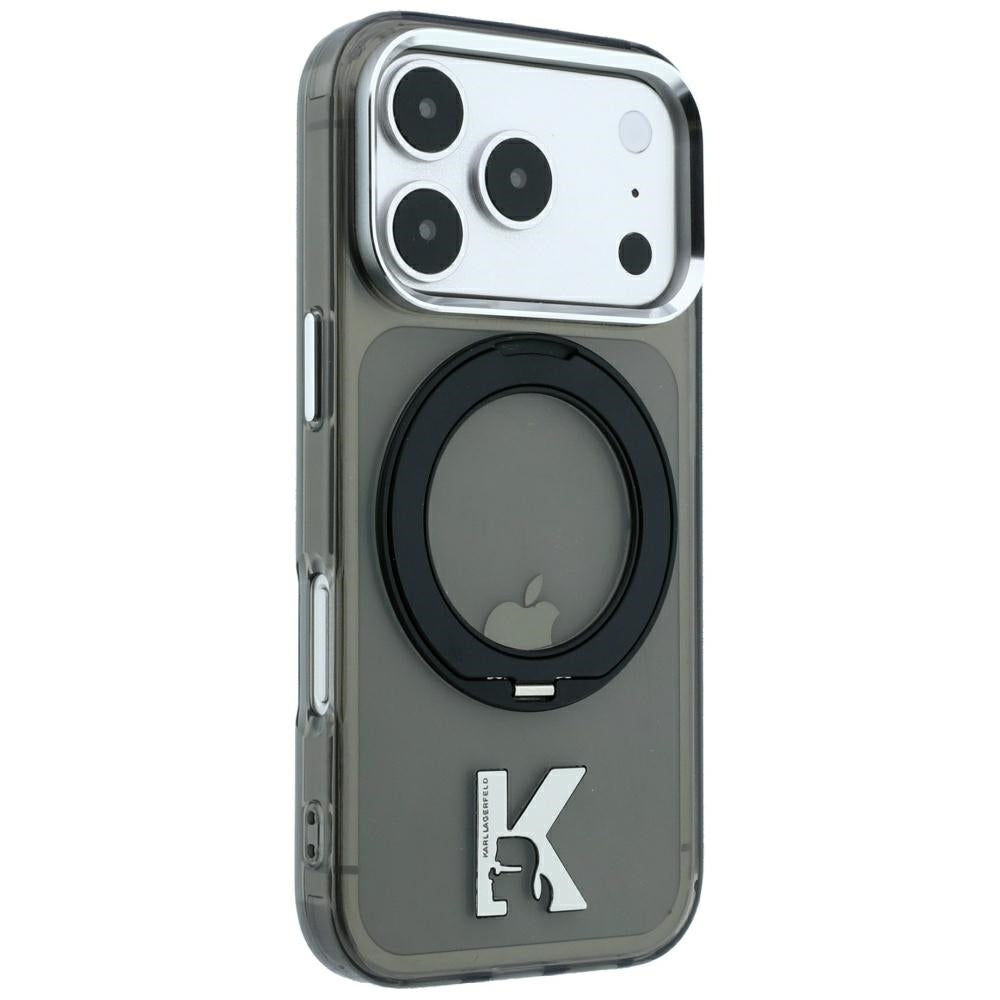 Karl Lagerfeld iPhone 17 Pro/iPhone 18 Pro Cover Ring Stand Kameo Sort