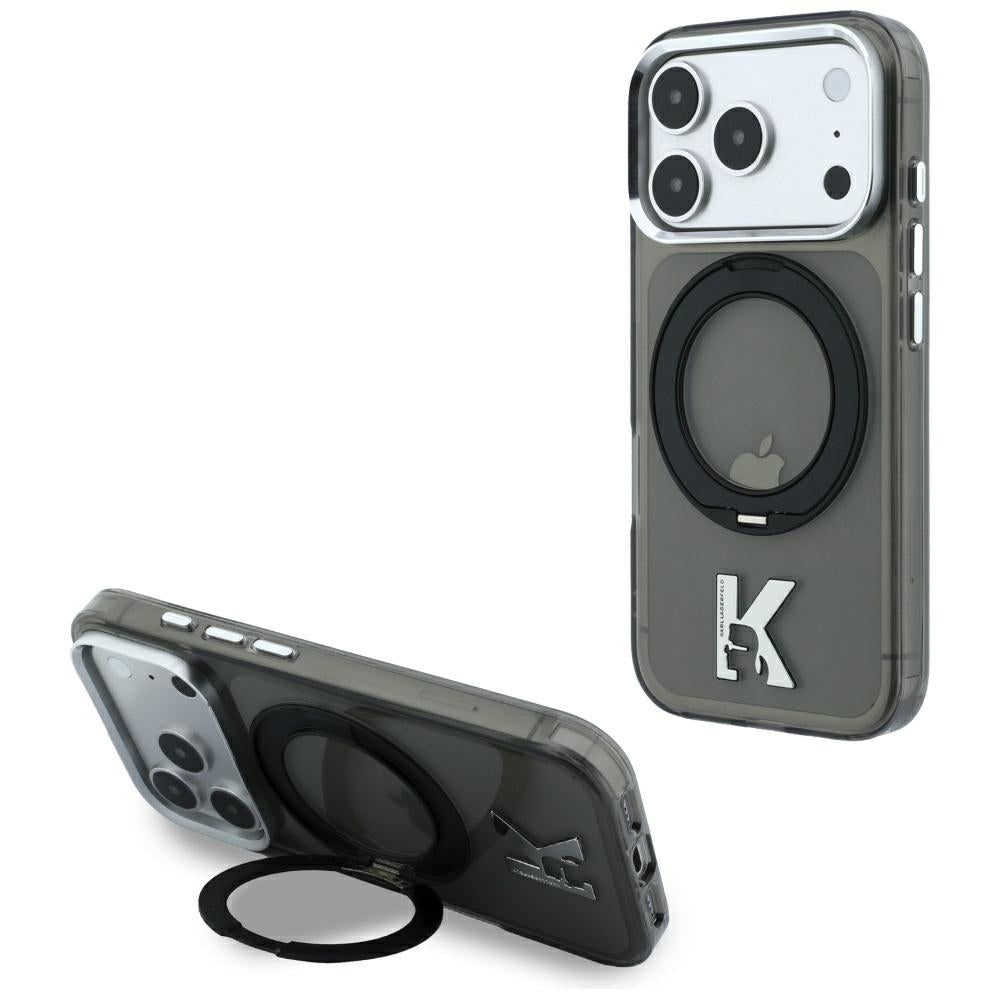 Karl Lagerfeld iPhone 17 Pro Max/iPhone 18 Pro Max Cover Ring Stand Kameo Sort