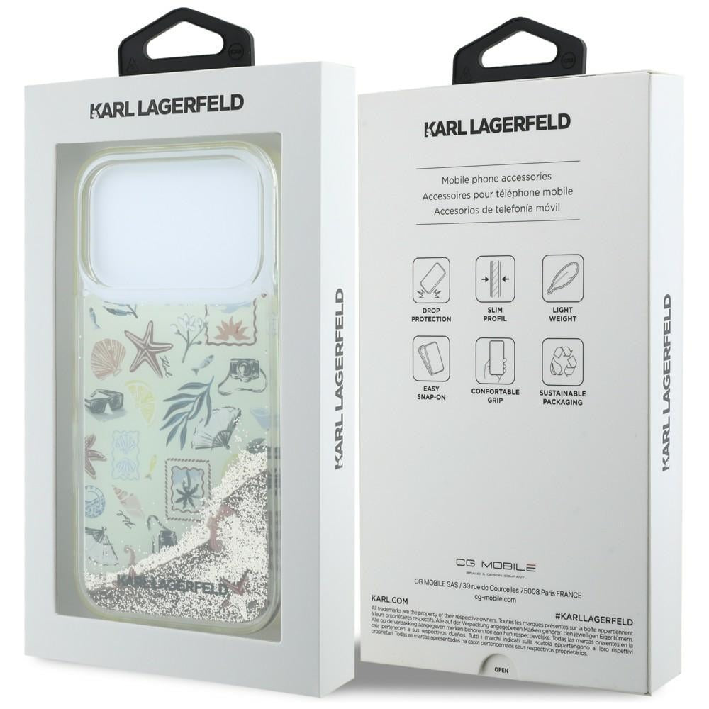 Karl Lagerfeld iPhone 17 Pro/iPhone 18 Pro Cover Liquid Glitter Beach Beige