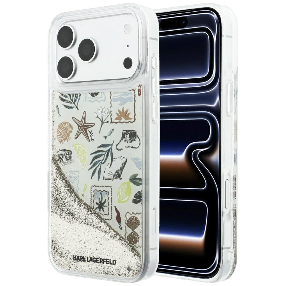 Karl Lagerfeld iPhone 17 Pro Max/iPhone 18 Pro Max Cover Liquid Glitter Beach Beige