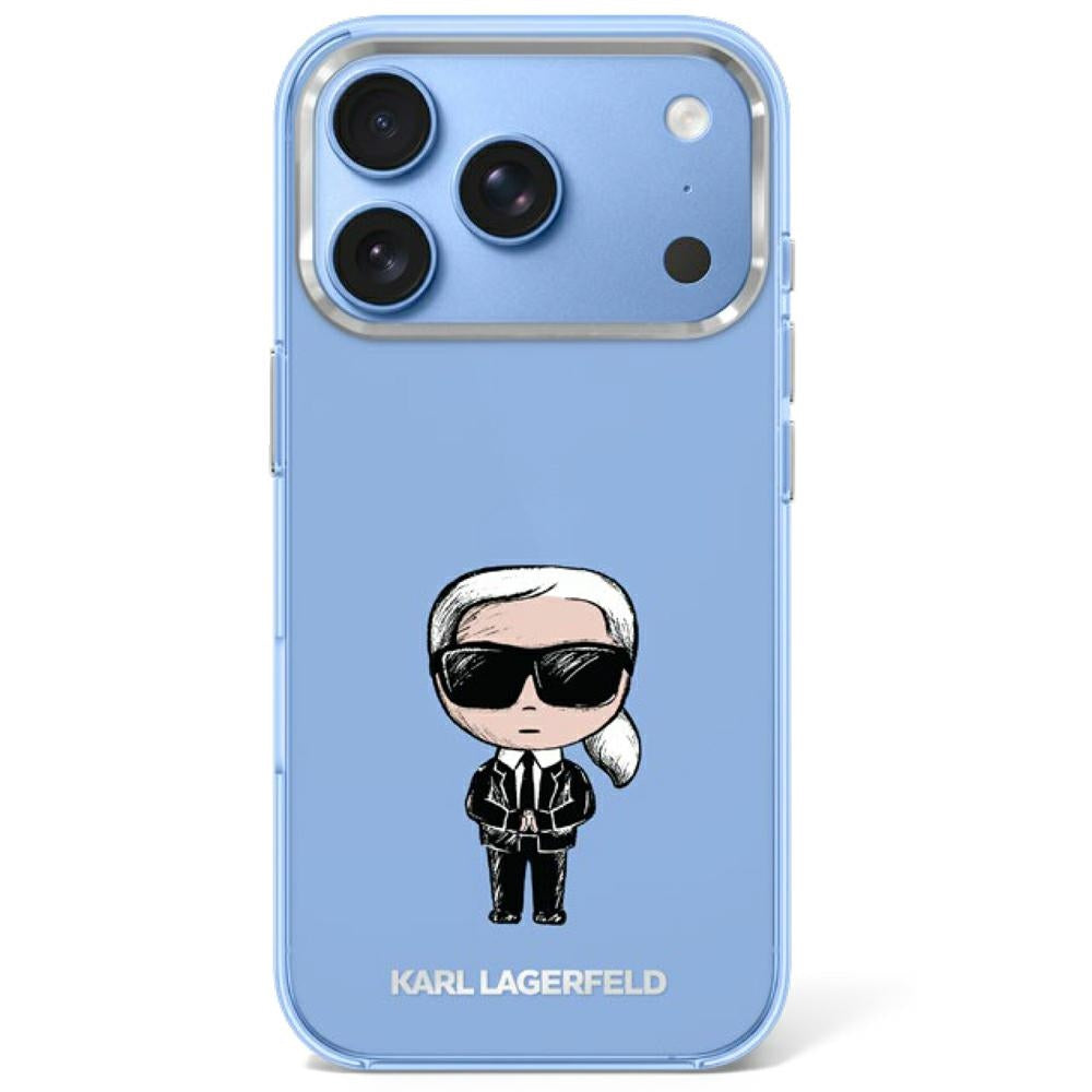 Karl Lagerfeld iPhone 17 Pro/iPhone 18 Pro Cover Ikonik Sketch Blå