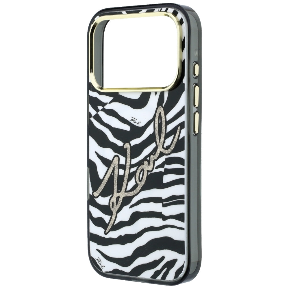 Karl Lagerfeld iPhone 17 Pro Max/iPhone 18 Pro Max Cover Zebra Glitter Guld