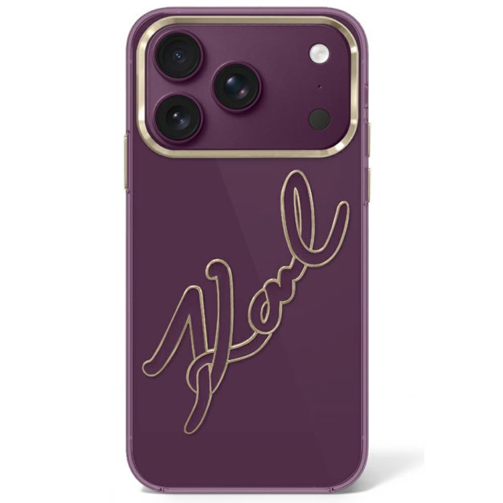 Karl Lagerfeld iPhone 17 Pro Max/iPhone 18 Pro Max Cover Big Signature Burgundy