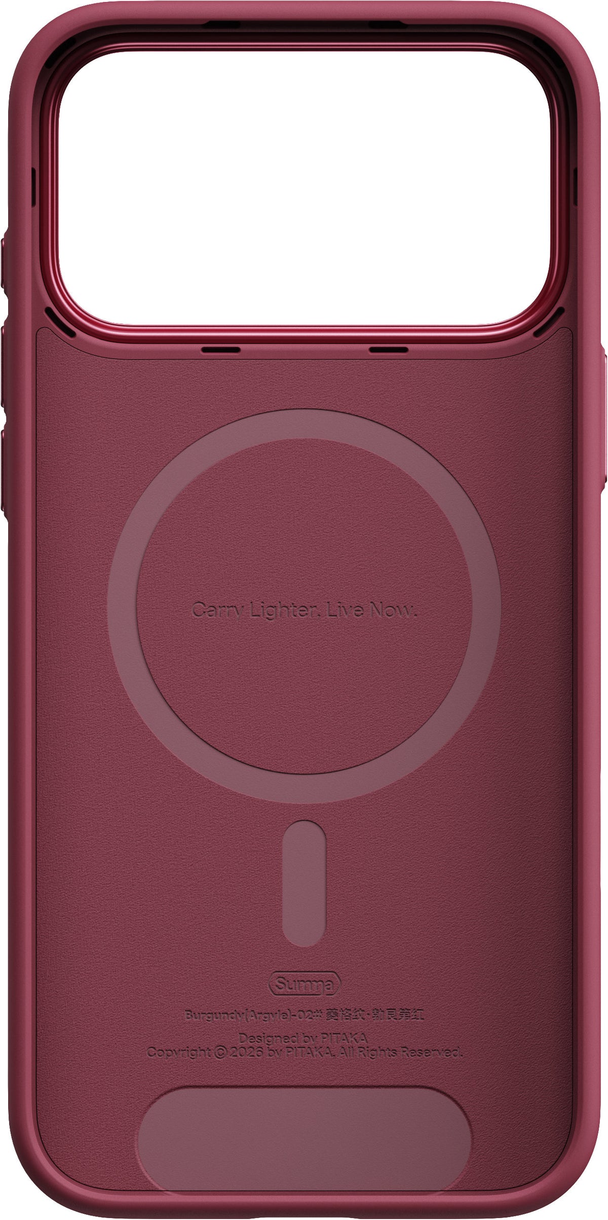 Pitaka iPhone 17 Pro Max/iPhone 18 Pro Max Cover Summa MagSafe Argyle Burgundy