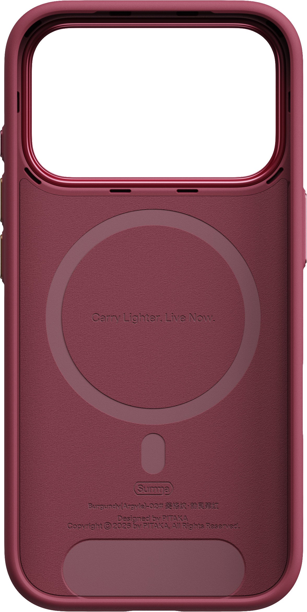 Pitaka iPhone 17 Pro/iPhone 18 Pro Cover Summa MagSafe Argyle Burgundy