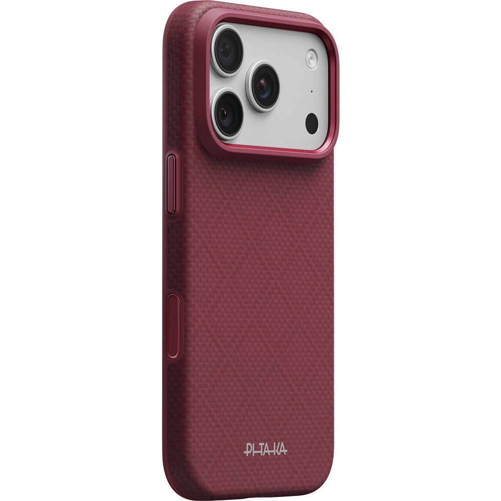 Pitaka iPhone 17 Pro/iPhone 18 Pro Cover Summa MagSafe Argyle Burgundy