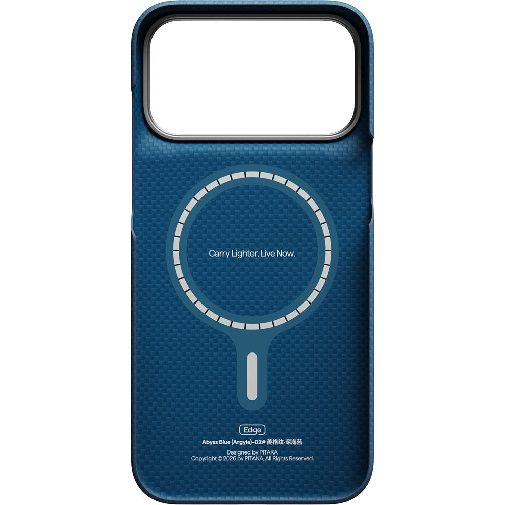 Pitaka iPhone 17 Pro Max/iPhone 18 Pro Max Cover Edge MagSafe Argyle Abyss Blue