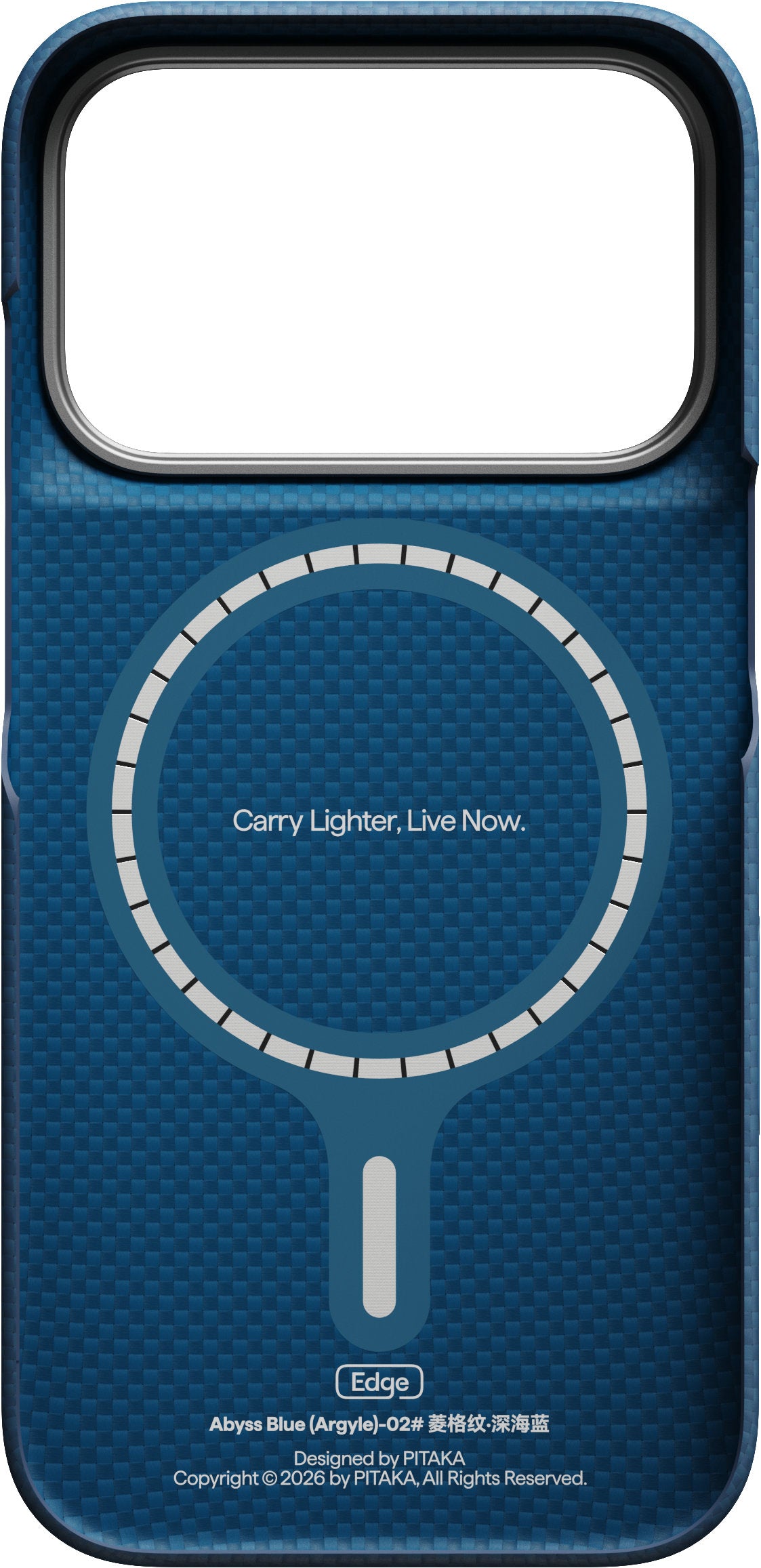 Pitaka iPhone 17 Pro/iPhone 18 Pro Cover Edge MagSafe Argyle Abyss Blue