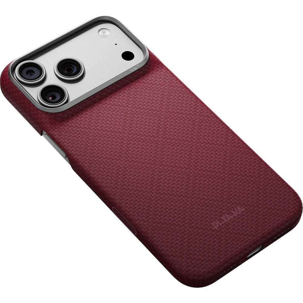 Pitaka iPhone 17 Pro Max/iPhone 18 Pro Max Cover Edge MagSafe Argyle Burgundy