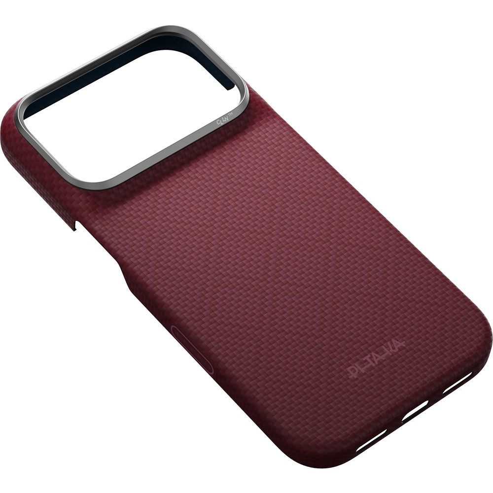 Pitaka iPhone 17 Pro/iPhone 18 Pro Cover Edge MagSafe Argyle Burgundy