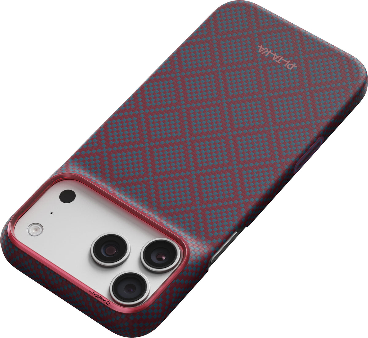 Pitaka iPhone 17 Pro Max/iPhone 18 Pro Max Cover Edge MagSafe Argyle Blue's Red