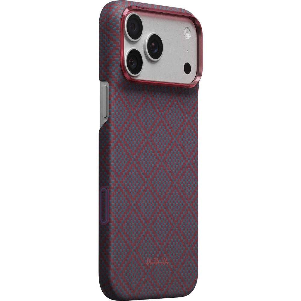 Pitaka iPhone 17 Pro Max/iPhone 18 Pro Max Cover Edge MagSafe Argyle Blue's Red
