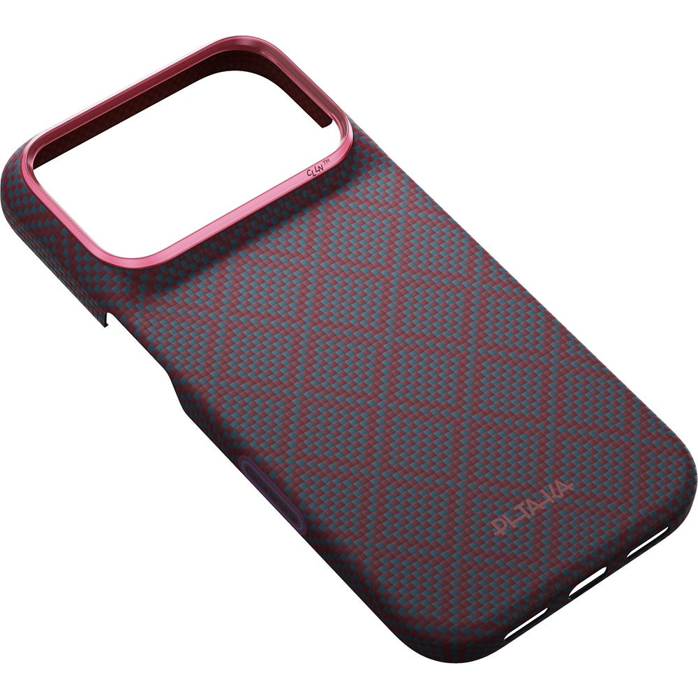 Pitaka iPhone 17 Pro/iPhone 18 Pro Cover Edge MagSafe Argyle Blue's Red
