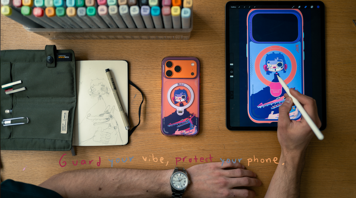 Torras iPhone 17 Pro Cover Ostand Q3 Air Gawx Neon Night Muse