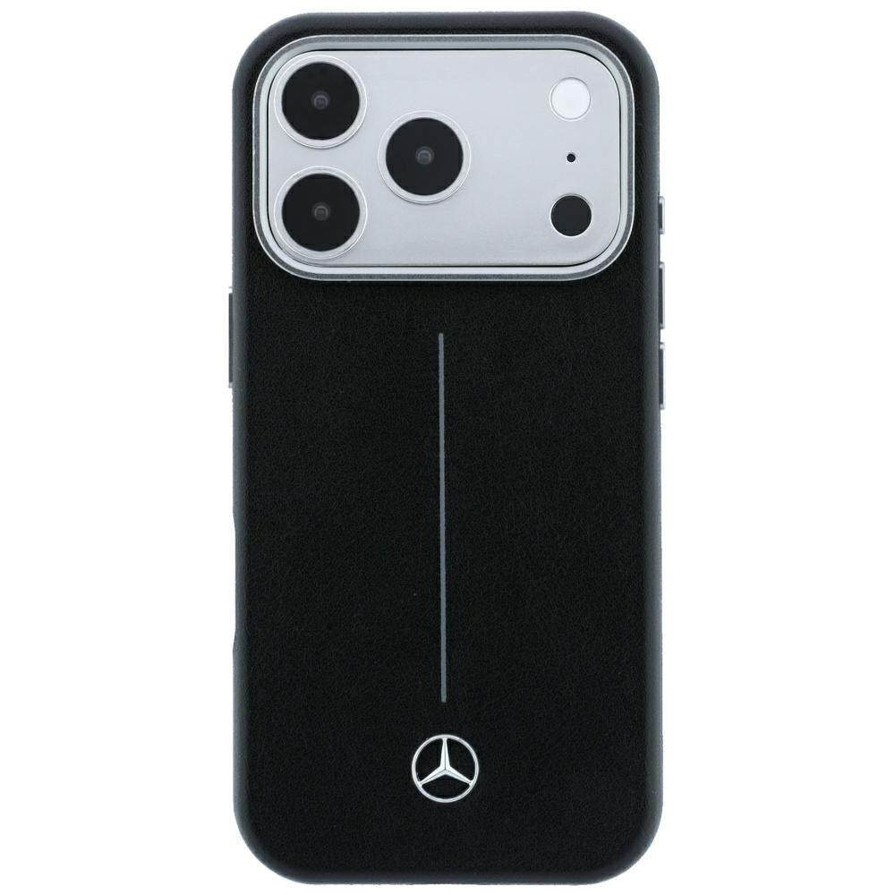 Mercedes Benz iPhone 17 Pro Max/iPhone 18 Pro Max Cover Leather Iconic Line Sort