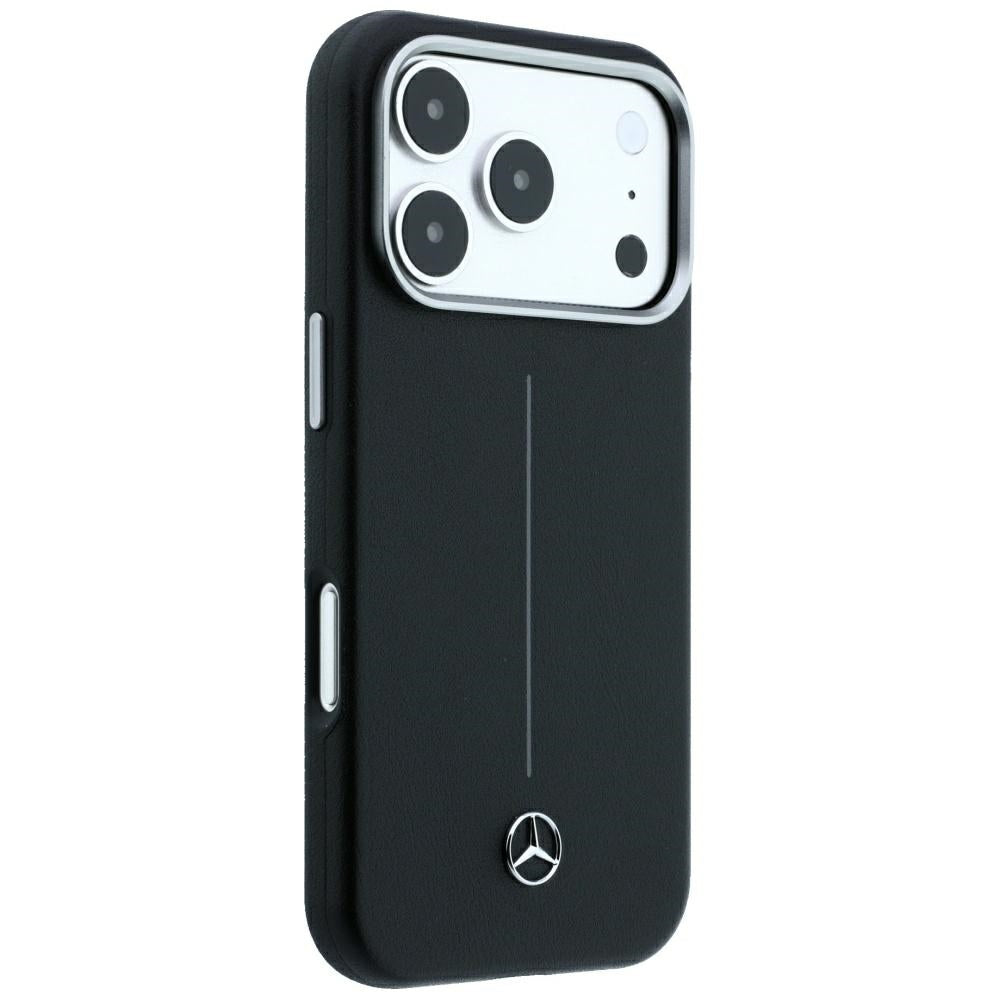 Mercedes Benz iPhone 17 Pro Max/iPhone 18 Pro Max Cover Leather Iconic Line Sort