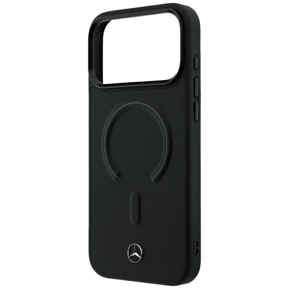 Mercedes Benz iPhone 17 Pro Max/iPhone 18 Pro Max Cover i læder med 3D MagSafe Sort