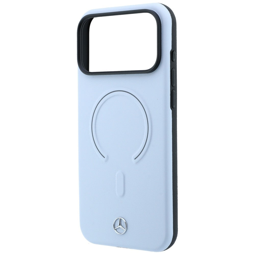 Mercedes Benz iPhone 17 Pro Max/iPhone 18 Pro Max Cover i læder med 3D MagSafe Blå