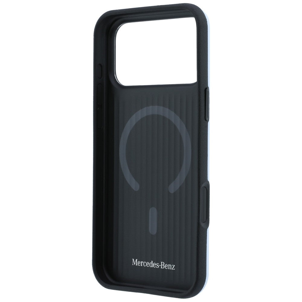 Mercedes Benz iPhone 17 Pro Max/iPhone 18 Pro Max Cover i læder med 3D MagSafe Blå