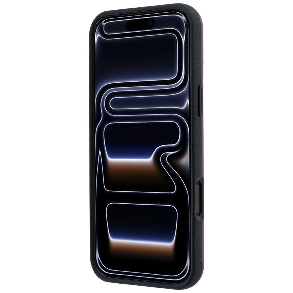 Mercedes Benz iPhone 17 Pro/iPhone 18 Pro Cover i læder, 3D MagSafe, bordeauxrød