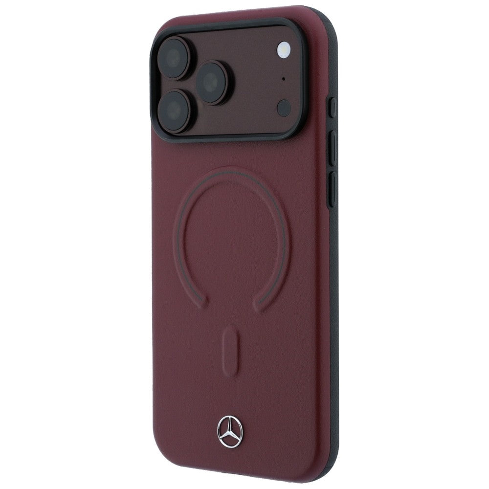 Mercedes Benz iPhone 17 Pro Max/iPhone 18 Pro Max Cover i læder med 3D MagSafe, bordeauxrød