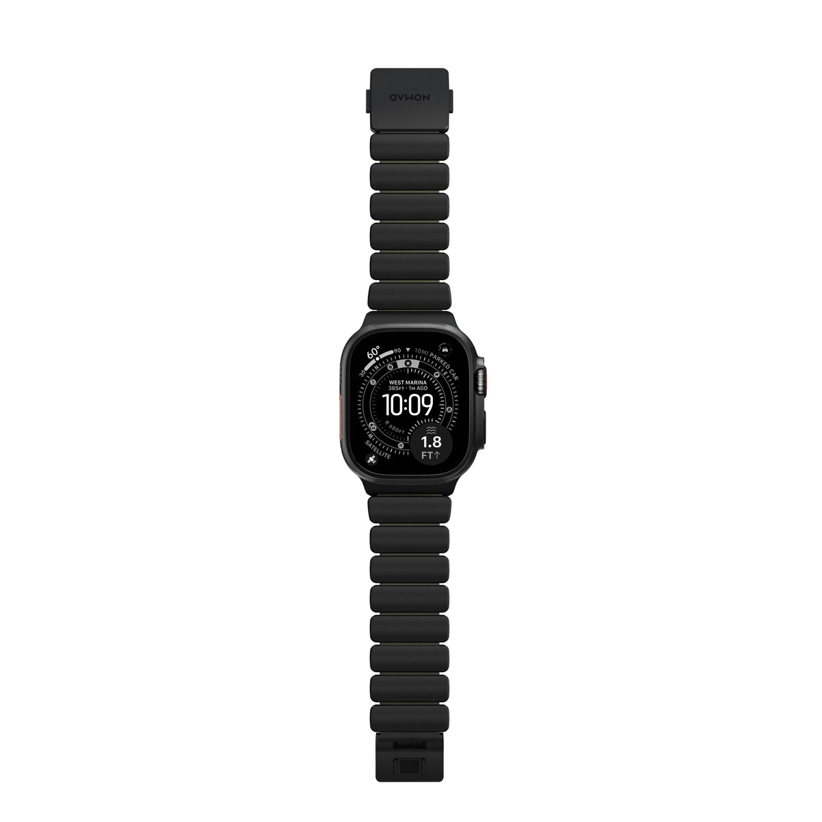 Nomad Apple Watch 45/46mm/Ultra 49mm Armbånd Stratos Band Sort Forest