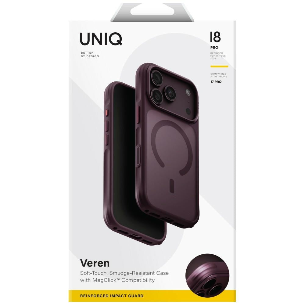 Uniq iPhone 17 Pro/iPhone 18 Pro Cover Veren MagClick bordeaux