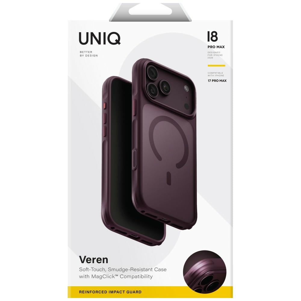 Uniq iPhone 17 Pro Max/iPhone 18 Pro Max Cover Veren MagClick Burgundy