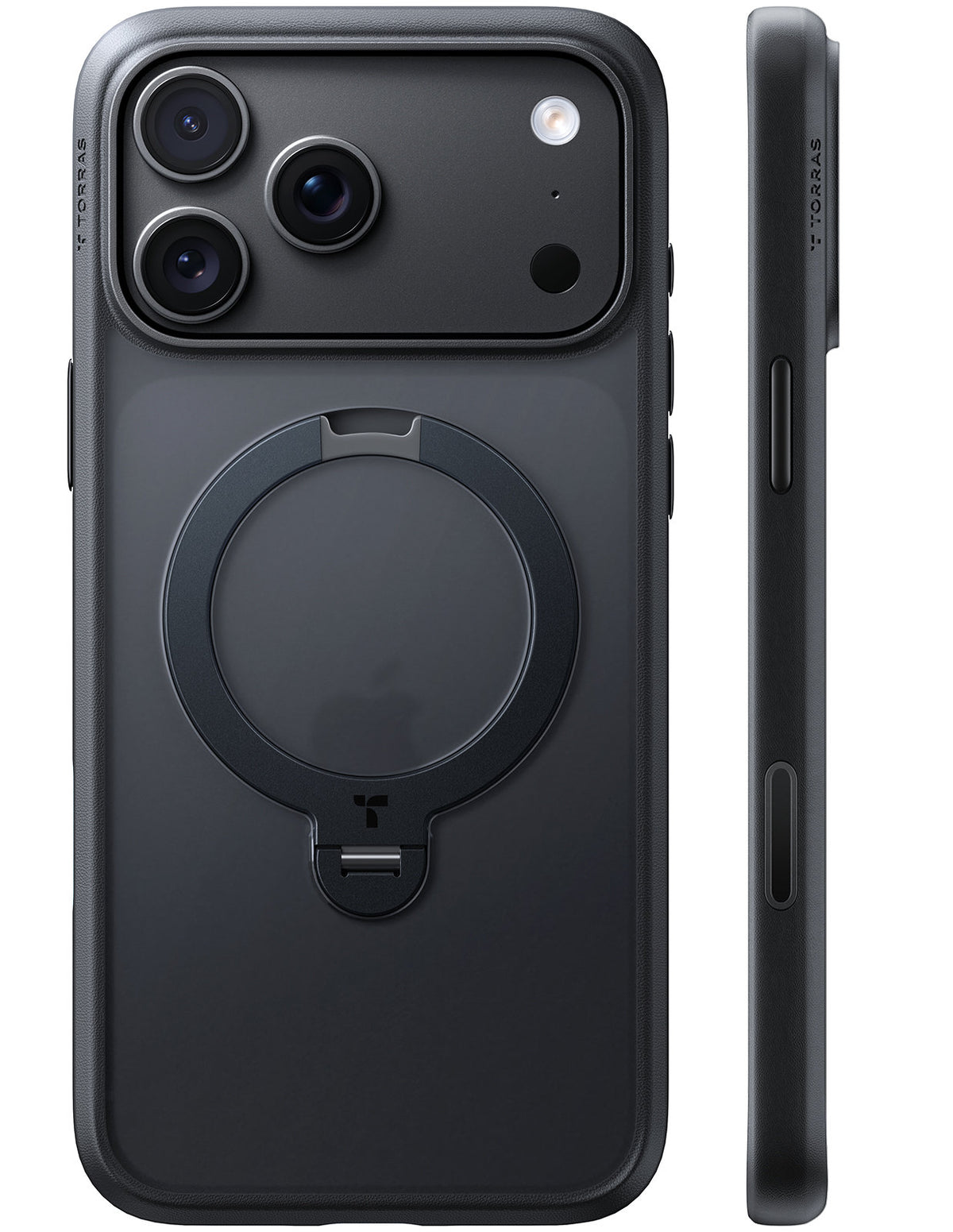Torras iPhone 18 Pro Max Cover Ostand Q3 Spin Obsidian-sort