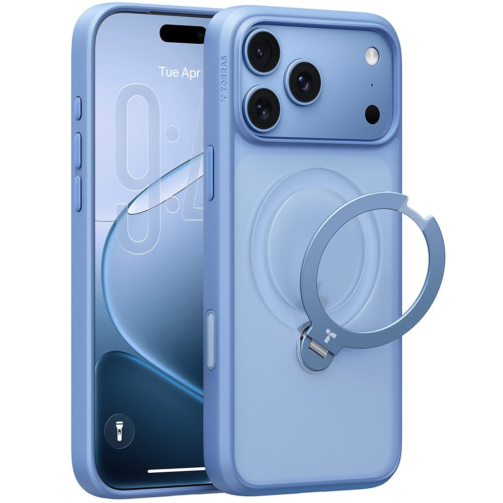 Torras iPhone 18 Pro Max Cover Ostand Q3 Spin Horizon Blue
