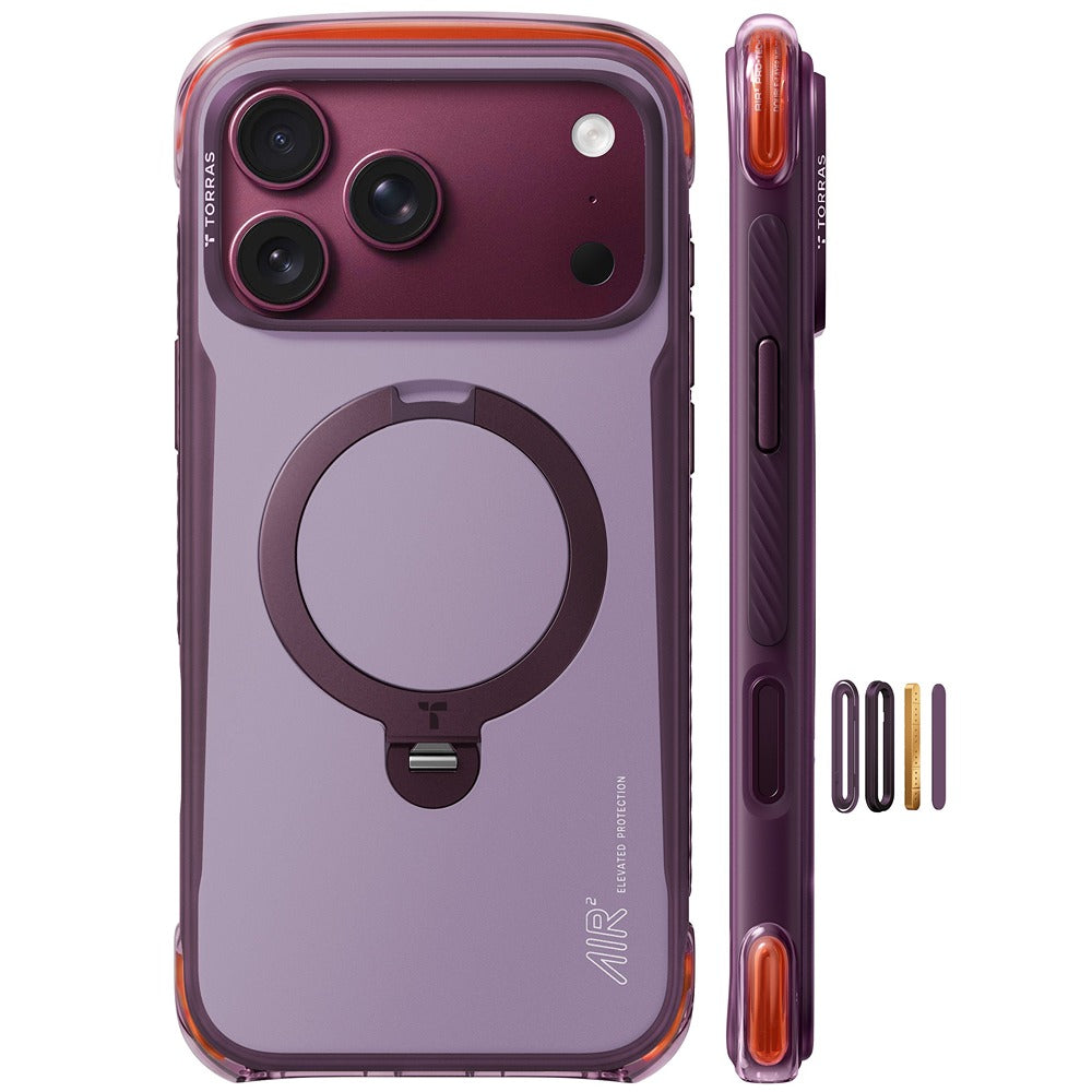Torras iPhone 18 Pro Cover Ostand Q3 Air Pro Violet Summit