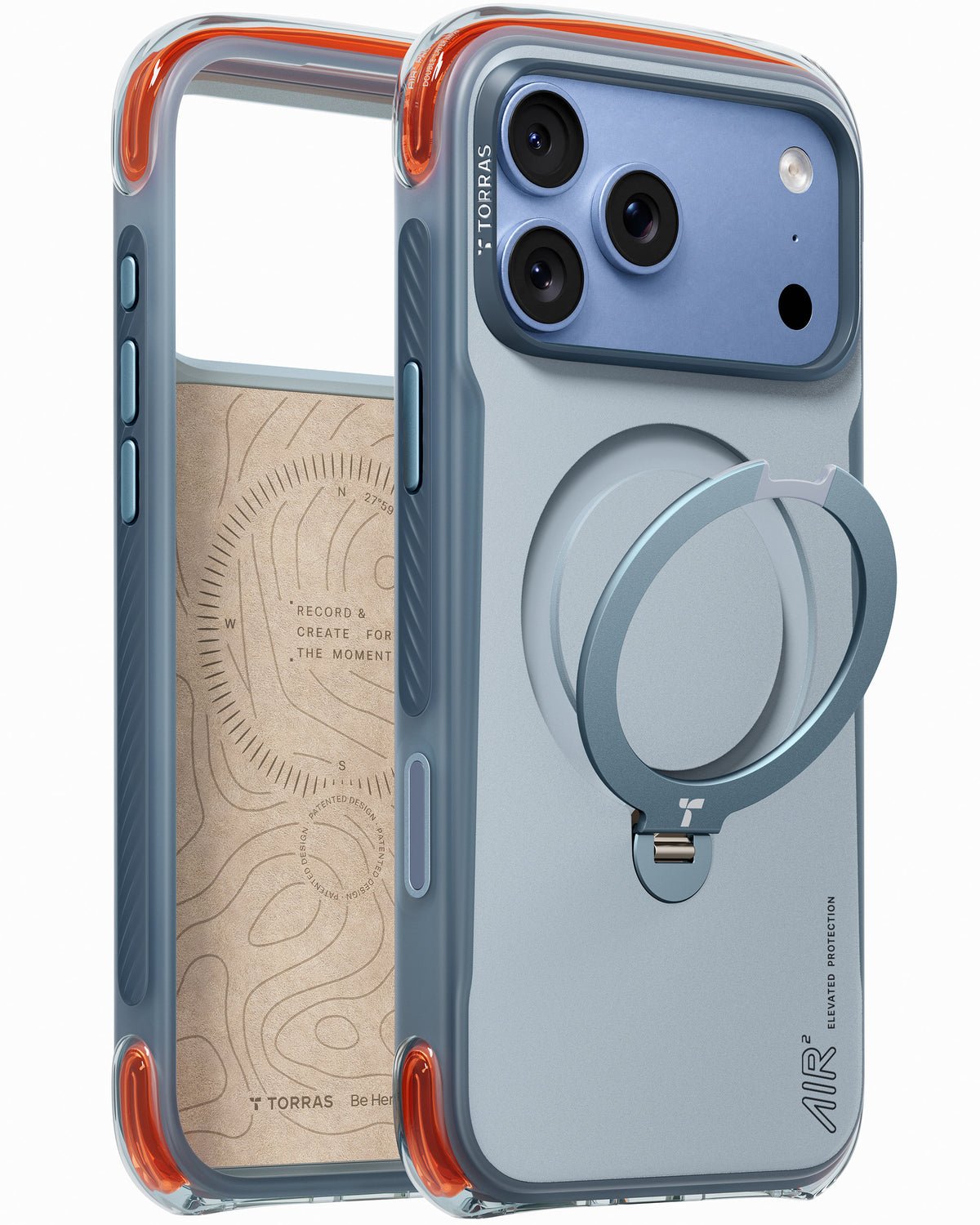 Torras iPhone 18 Pro Cover Ostand Q3 Air Pro Polar Slate