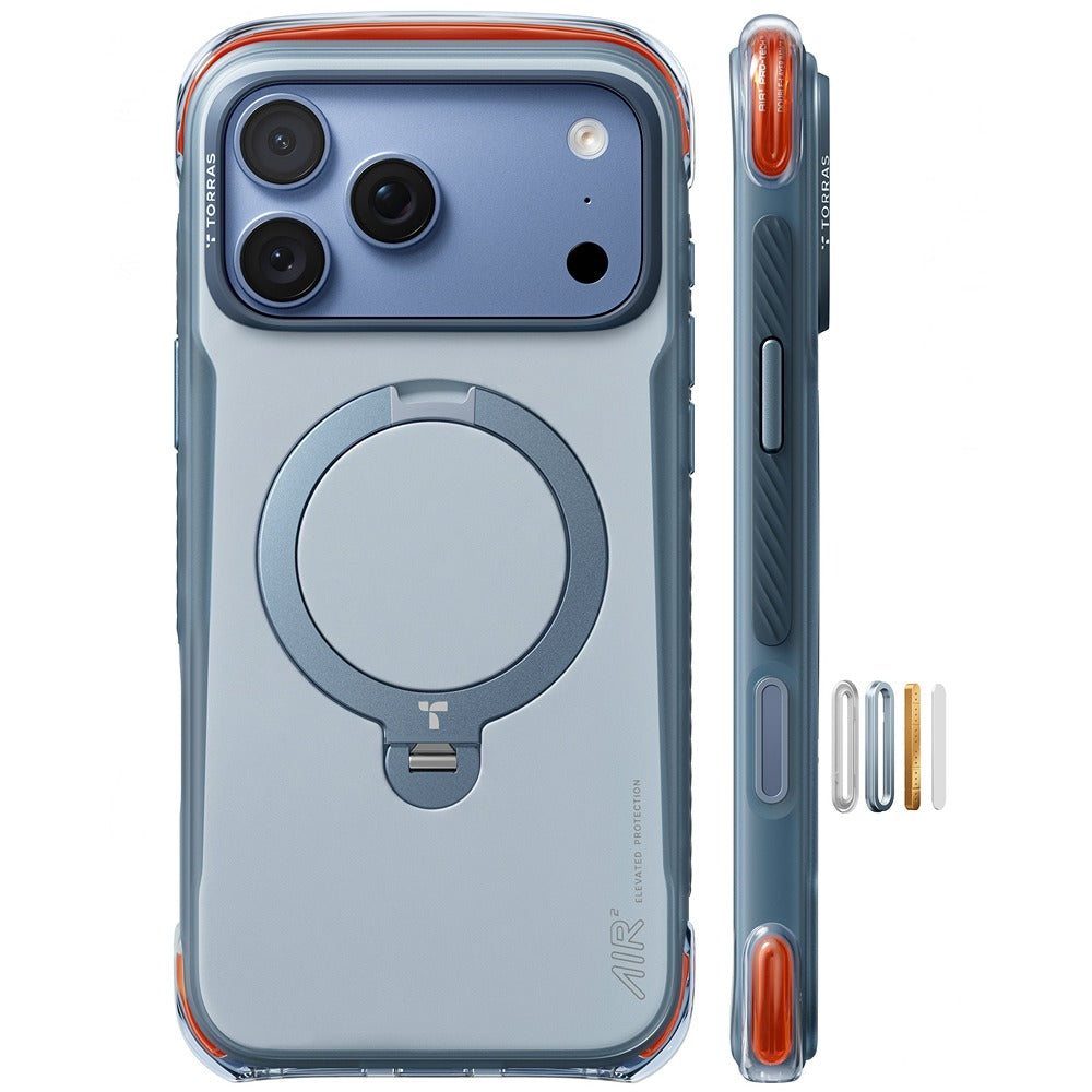 Torras iPhone 18 Pro Cover Ostand Q3 Air Pro Polar Slate