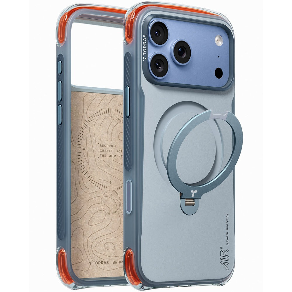 Torras iPhone 18 Pro Cover Ostand Q3 Air Pro Polar Slate