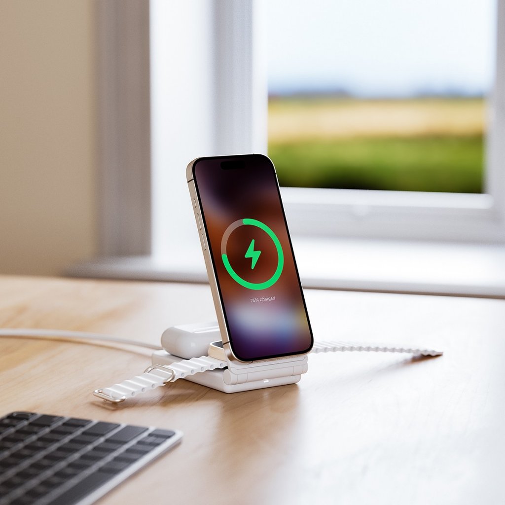 Alogic Trådløs oplader Yoga 3-in-1 Hvid