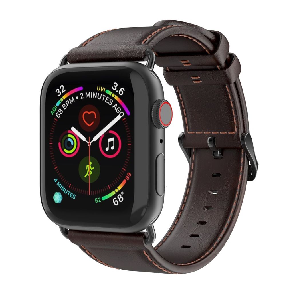 Dux Ducis Apple Watch 44/45/46mm/Ultra 49mm Armbånd Ægte Læder Mørkebrun