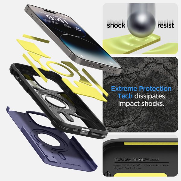 Spigen iPhone 14 Pro Cover Tough Armor MagFit Deep Purple