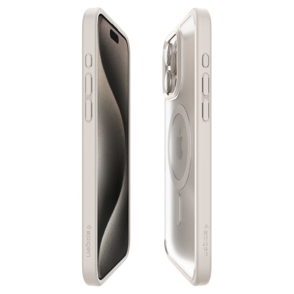 Spigen iPhone 15 Pro Max Cover Ultra Hybrid MagFit Frost Natural Titanium