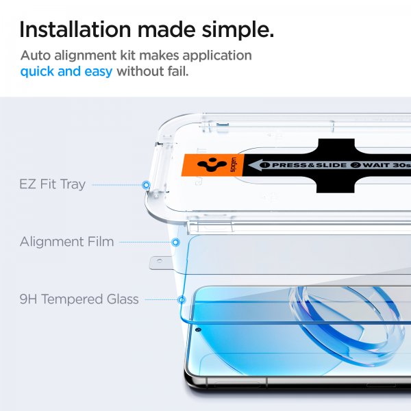 Spigen Samsung Galaxy S23 Skærmbeskyttelse GLAS.tR EZ Fit 2-pak