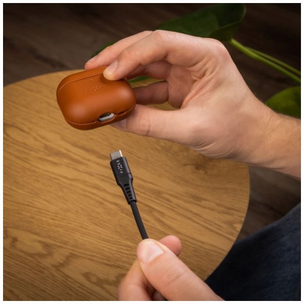 Fixed AirPods 4 Cover PodsLeather Brun