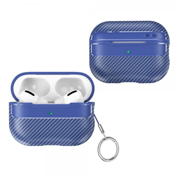 AirPods Pro 2 Cover Kulfiberstruktur Blå