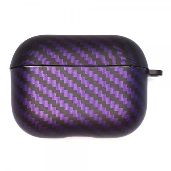 AirPods Pro 2 Cover Kulfiberstruktur Sort Lilla