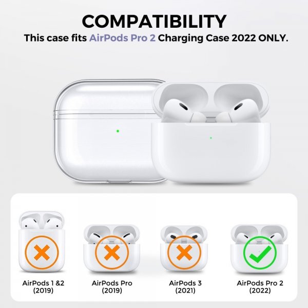 Ahastyle AirPods Pro 2 Cover Klar