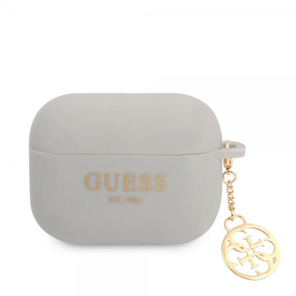 Guess AirPods Pro Cover Klassisk Logo 4G Charm Grå