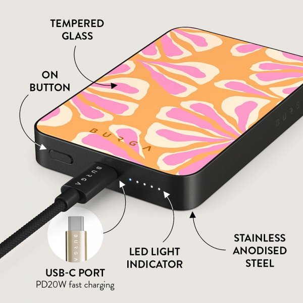 Burga Powerbank MagSafe 5000 mAh Aloha Metalgrå