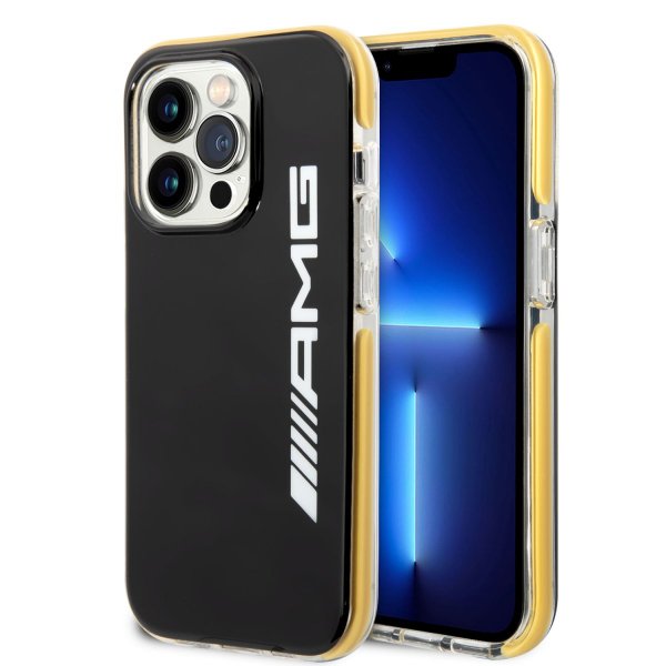 AMG iPhone 14 Pro Max Cover med Logo Sort Gul