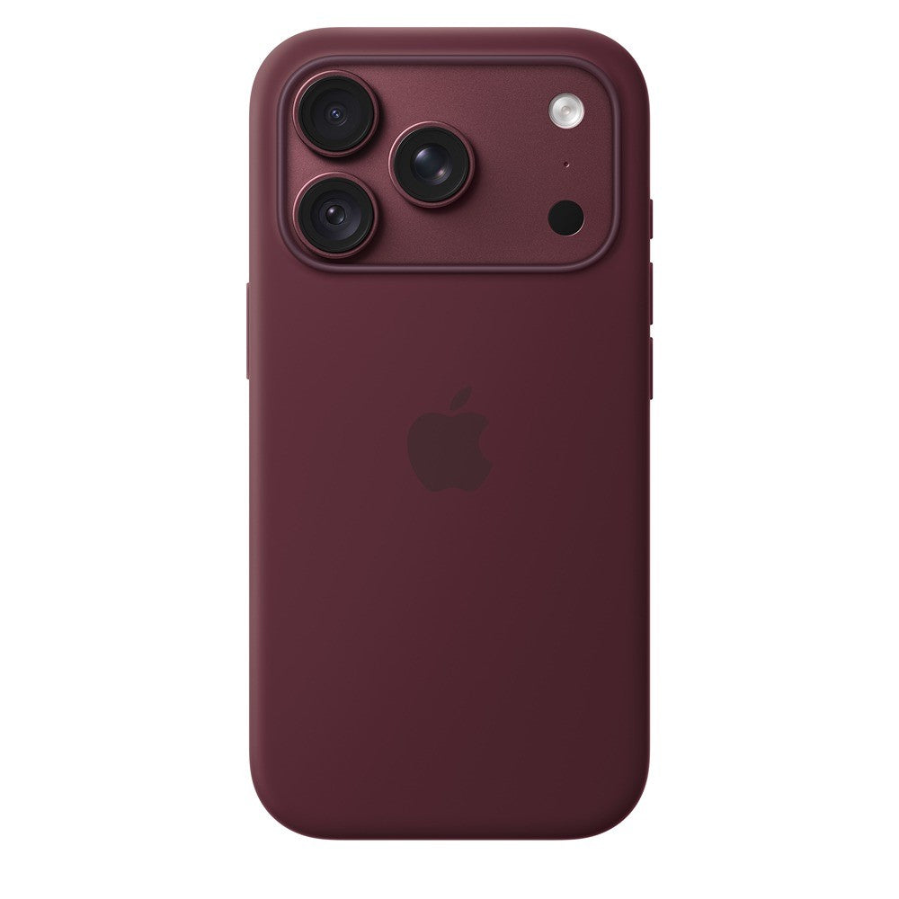 Apple Original iPhone 18 Pro Cover i silikone med MagSafe Burgundy